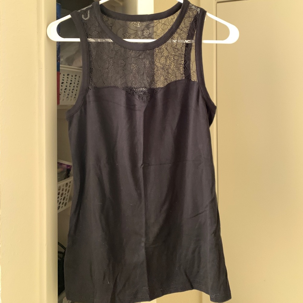 Black tank express size small with lace